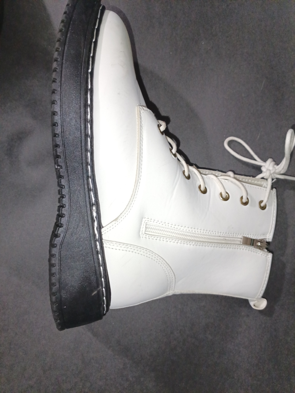 Rogue White Men’s Lace-Up Zip Combat Boots